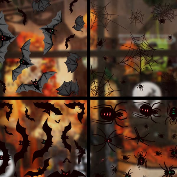 IC Halloween vinduesmærkat dekoration, Halloween vinduesglas