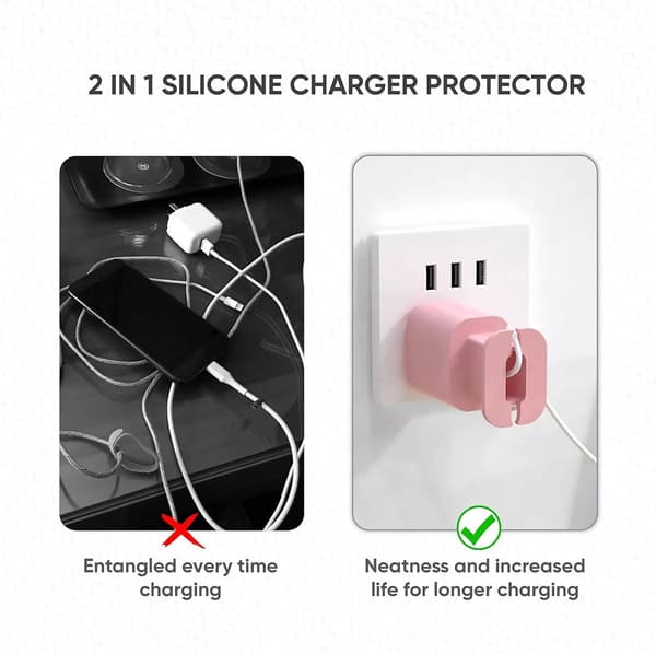 4-pack - Silicone Protector - Charging - Silicone Case - Data Cable Winder - Data Cable Organizer - Charger Cord Winder - Compatible - with