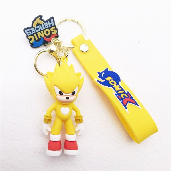 Sonic the Hedgehog nyckelring nyckelring med figurer hänge band Gul IC