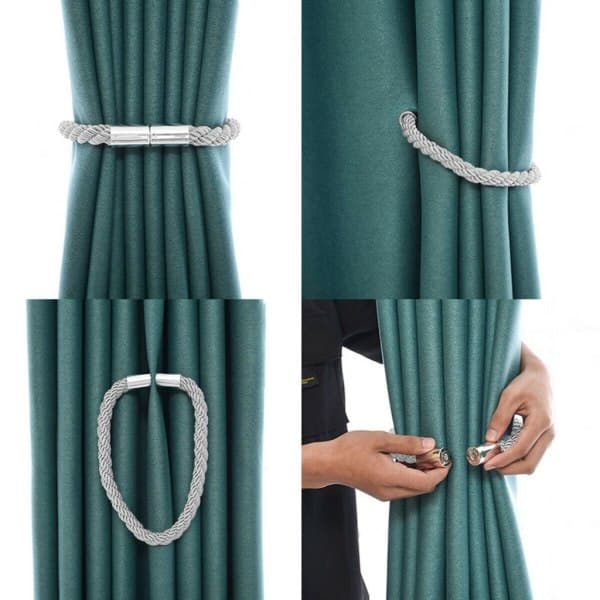4x magneettiset verhonpidikkeet Minimalist (harmaa)