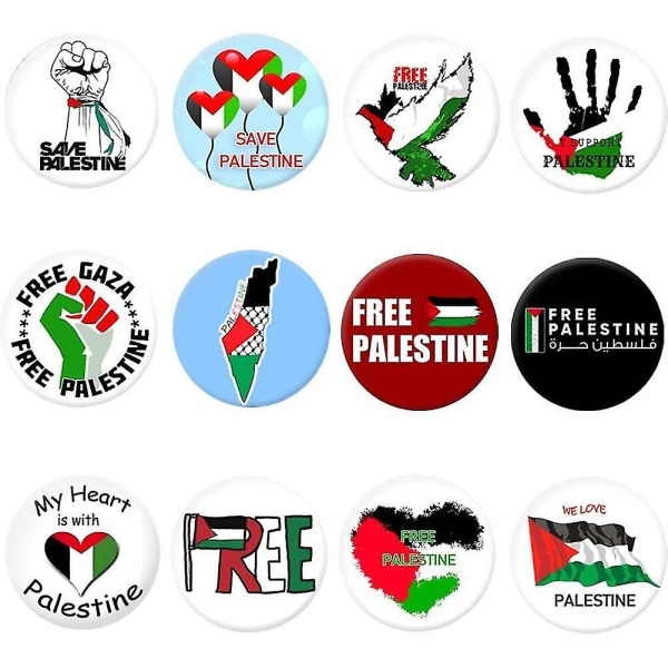 Palestina Flagga Lapel Pin Badge 12:a Palestina National Flag Lapel Pin Palestina National Palestina Flagga Broschnål För Män Kvinnor