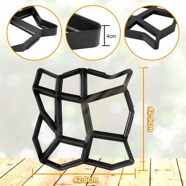 Betonform Fortovsform Støbeforme Plastforme til Betonplader til Haven 42,5 x 42,5 x 4 cm