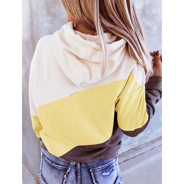 IC Dam Långärmad Color Block Hoodie Toppar Söt Casual