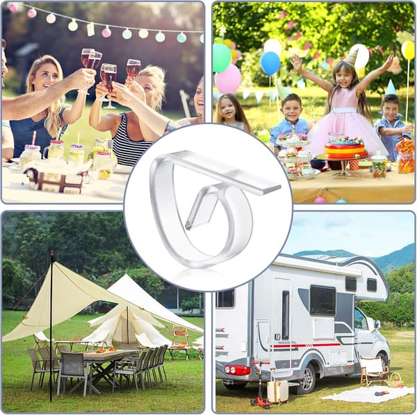Dugklemmer 12-pak Holdbare Plastik Dugsholdere til Udendørs Spisning Camping Bryllupper Buffeter Klar