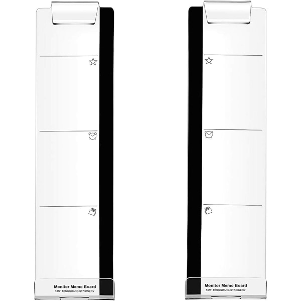 IC 2 stk. Monitor Memo Board, Sticky Note Holder, Dataskjerm Meldingsskjerm Papirholder