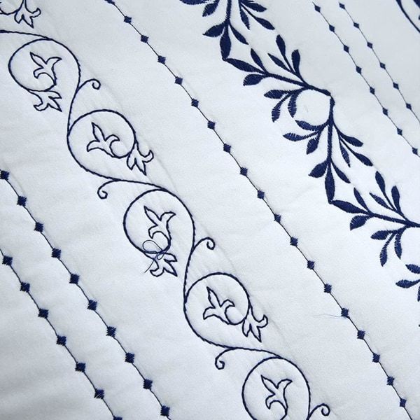 IC Bohemiskt broderat bomullsöverdrag för kudde Blommönster Supermjukt bekvämt Fyrkantigt case för bäddsoffa (blå, 18\"x18\")