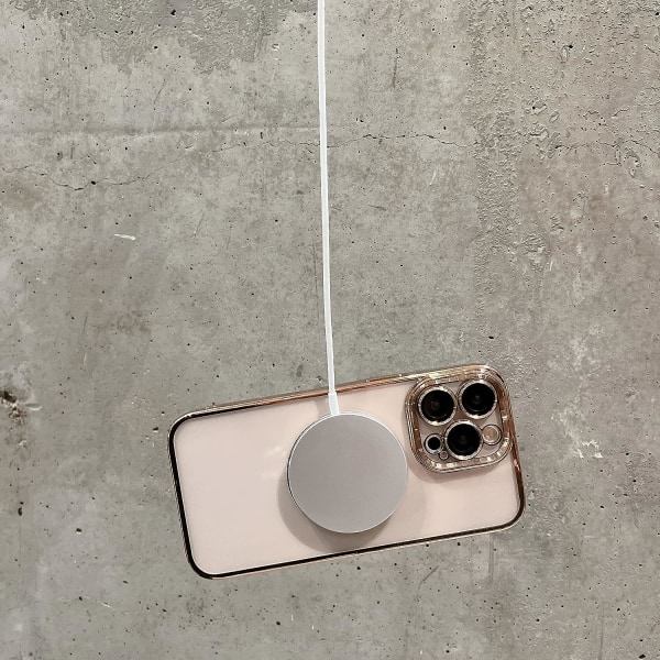 IC för iPhone 13 Pro Max Skal Magnetiskt Transparent med Kameralinsskydd Fullt Skydd MagSafe Elektropläterad Silikon 6,7 tum - Guld