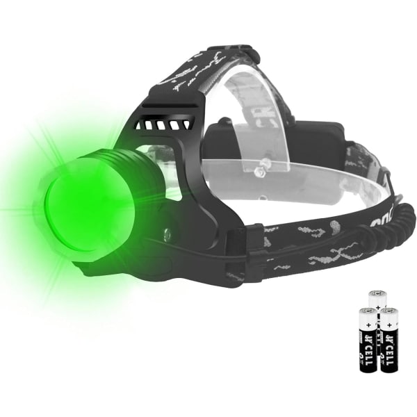 IC Grønt Lys Pandelampe Lommelygte 3 Tilstande Led Jagt Spotlight til Natjagt Fiske Astronomi