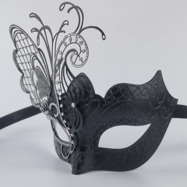 IC Fjärilsformad Rhinestone Metall Venetianska Mask för Maskerad