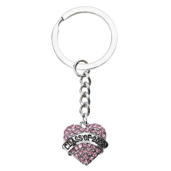 Graduation Keyring Legering nøglering Hjerte Charm Circle Sød Graduation Gave Pink IC