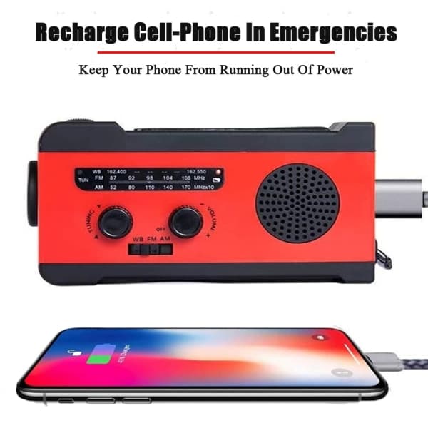 IC Solar Radio Dynamo LED-lommelygte AM/FM Broadcast SOS A
