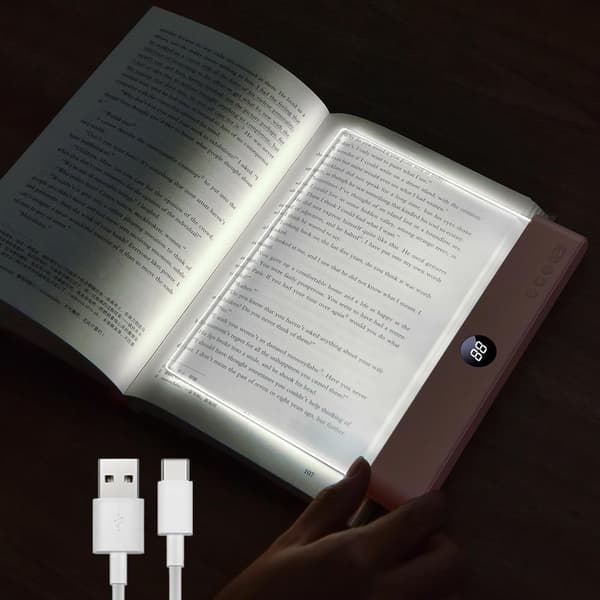 Dimbar - panelboklampe - Bokmerkelampe - bokmerkelampe - Egnet - soverom - Flexilight - leselampe - Rosa