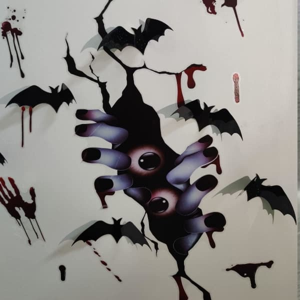IC Halloween 3D-simulerende flash flagermus kort papir flagermus 36 sorte flagermus