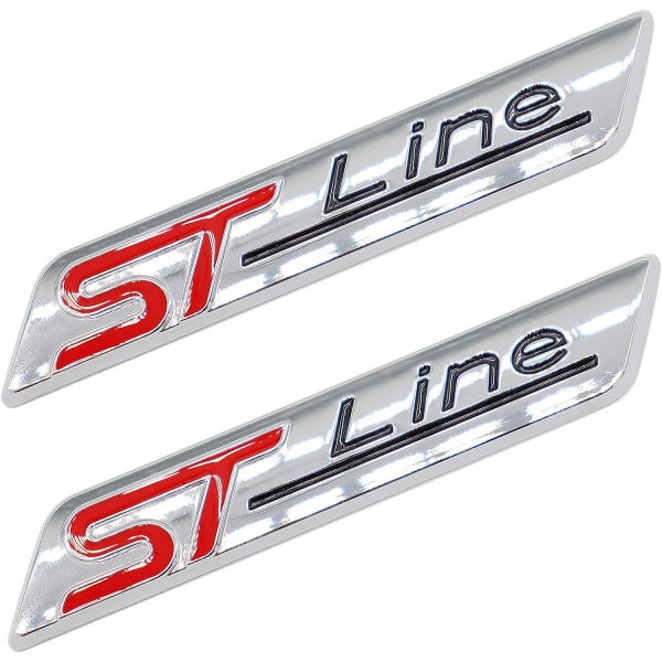IC 2 kpl Metal St line tarrat - Auton etuosan merkki - Kromi tarra, useimmille automalleille