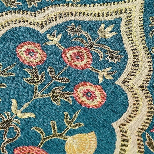 Islamsk bønnmatte i chenille, tykk, blomstermønster