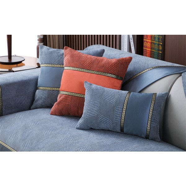 IC Skridsikker Sofa Betræk i Farveblokke i Moderne Minimalistisk Stil Lyseblå 70*210cm