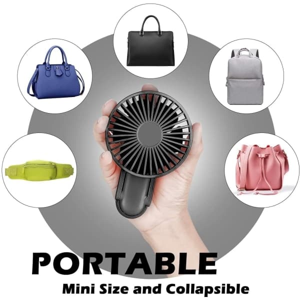 IC Bærbar USB-ventilator, mini-portabel udendørs ventilator, 2500mAh 3 hastigheder