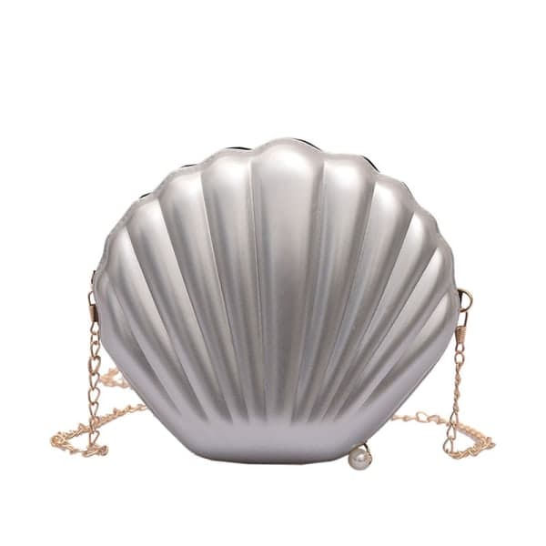 IC 1. snäckskalsform axelväska Laser Mermaid Sea Shell Chain Purse