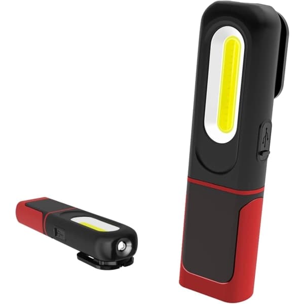 IC Oppladbart LED-arbeidslys, 2-i-1 inspeksjonslampe med 360° rotasjon