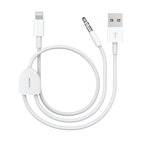 IC Hodetelefonadapter for iPhone, 2 i 1 Lightning til 3,5 mm AUX