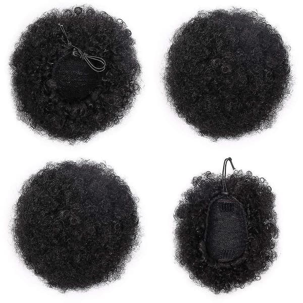 Afro Puff Dragsko Hästsvans Syntetiskt Kort Lockigt Hårstycke