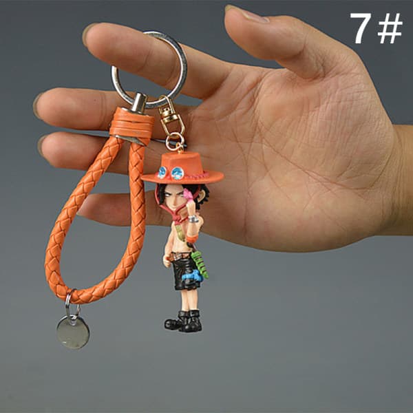 IC Action One Piece Nøkkelring 3D PVC Luffy Zoro Sanji Figurmodell Multicolor 7#