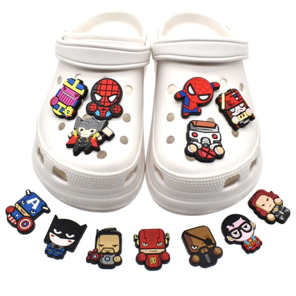 Marvel 42 st Skoberlocker, Crocs Charms Crocs Tillbehör för flickor Pojkar, Skoberlocker Crocs Tillbehör Dekoration Armband Festdekorationer Födelsedagspresenter, påskpresenter