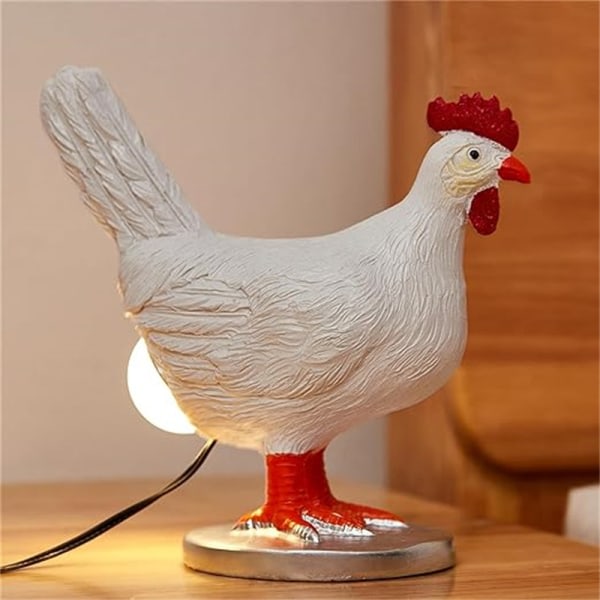 Kycklingägglampa Rolig kycklinglampa med ägg i rompa Verklighetstrogna LED kycklingnattlampor