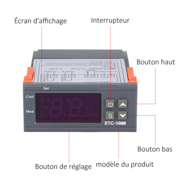 IC (110V-220V) termostaatti STC-1000 akvaario- ja inkubaattorilämpötilan ohjain