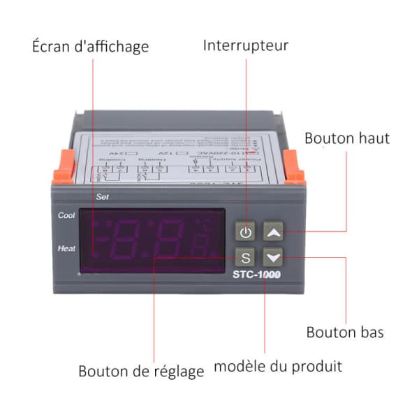 IC (110V-220V) termostat STC-1000 akvariumkläckningstemperaturkontrollbrytare