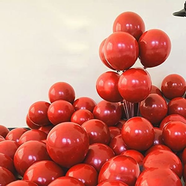 IC Röd ballong 50 st 12 tum röda ballonger Röda latexballonger for födelsedagförlovning Bröllopsfestdekorationer ballonger