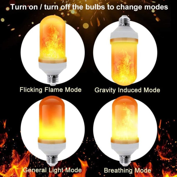 IC LED Flamme Glødepære Flame Light 9W E27 Sokkel Blinkende Glødepære Dekorativt Stemningslys til Jul, Hjem, Hotel, Bar, Feriedekorationer