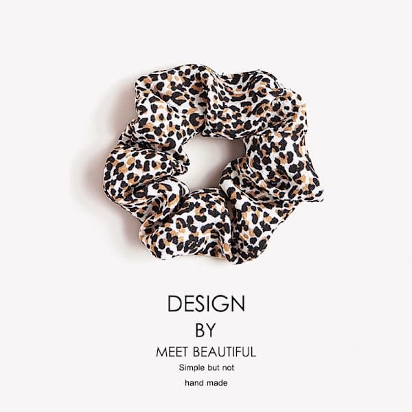 Hiusscrunchie-setti, leopardi, silkki, hiusnauha, ylelliset joustavat nauhat P
