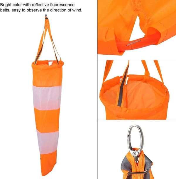 Ripstop - vindpose - vindretning - hastighedsindikator - 80 - cm - Professionel - lufthavns-vindpose-taske - Lufthavns-vindpose