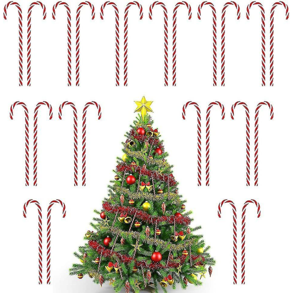 Juldekoration Candy Canes 24 st Träddekorationer Julhängsmycken Julgodis Cane Julgranshängande dekorasjoner Xmas Holi