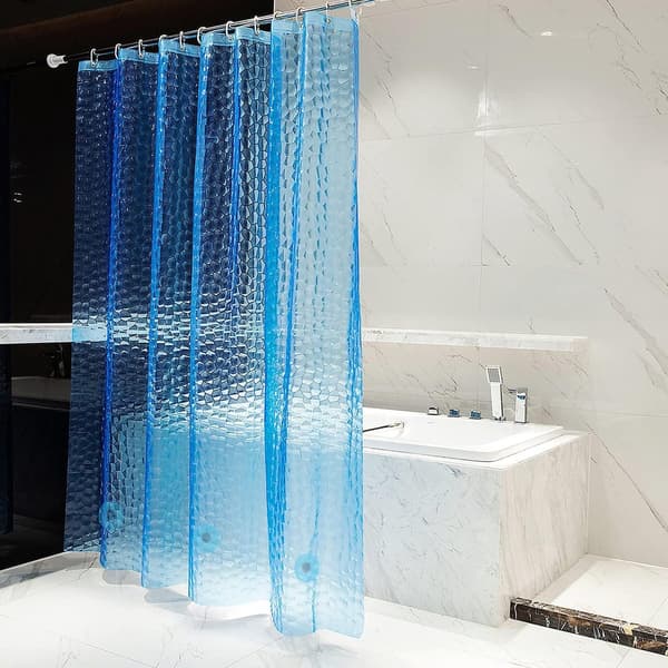 Tjockare Transparent Duschdraperi, PEVA-plast, Vattentätt, Blått, 180x180cm