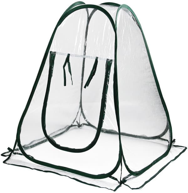 Bærbart minidrivhus, tykt PVC-overtræk, foldbart ventileret planteskur til potteplanter og frøplanter, 70 x 70 x 80 cm