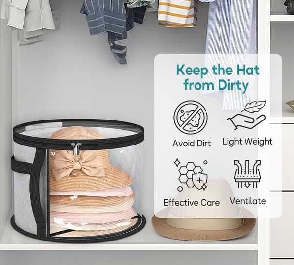 Transparent - hat bag - ladies - Hat storage bag - toy storage - Storage box - hat box - Hat storage box - grey