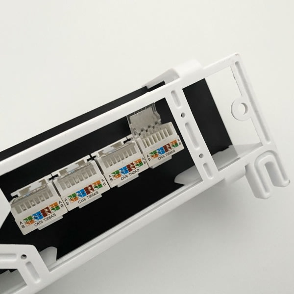 8 portar för Cat 6 Verktygslös UTP nätverksmodul Patch Panel RJ45 nätverkskabel Adapter Jack Ethernet Distribution Fram