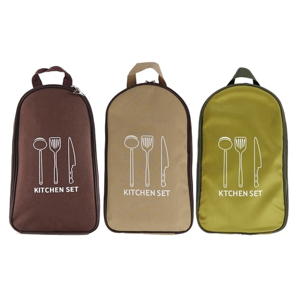 IC Utomhus Camping Köksredskap Container Bag Matlagningsredskap Organisera Brun