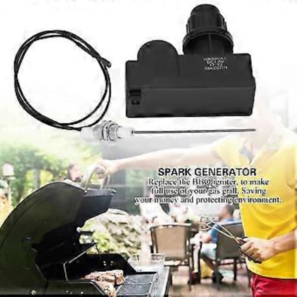 BBQ Gasgrill Tændingssæt Trykknap AA Puls Tænder Med 60 cm Kabel Til De Fleste Gasapparater Sort