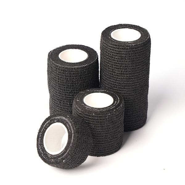 2 st färgade elastiska självhäftande sportbandage för hand och handled, bandage för att binda ko-ben och bordsben, skyddsbandage black 15cm*4.5m