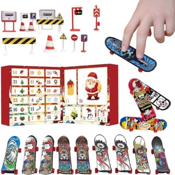 2023 Mini Finger Skateboard Adventskalender 24 Dagar Jul Adventskalender med fargeglada Mini Finger Board Party Favoritleksaker