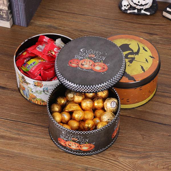 IC Halloween Candy Tin Smyckeskrin Behållare Teförpackning Tinpla
