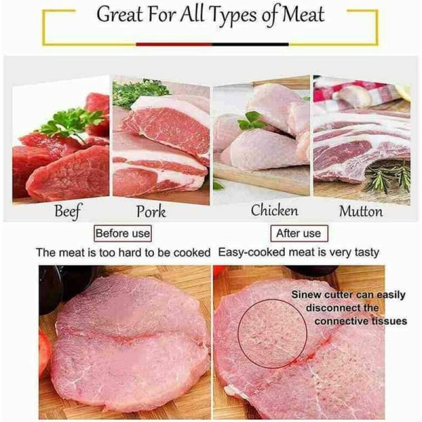 IC Köttmörare, Kötthammare i Rostfritt Stål, Rullande Köttmörare, Används för Biffar, Fläskkotletter och Annan Grillutrustning för Grillat Kött