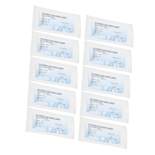 12 st Suturövningstråd Individuellt paket Polypropen sårförslutning Suturtråd Set 2/0