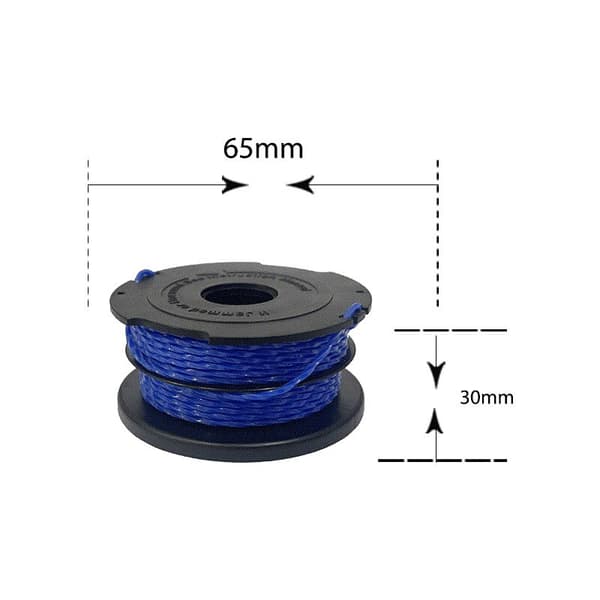 BLACK+DECKER 3-pak Erstatningsspoler til Trimmere, Reflex Plus Selvoprullende Spole, 3 x 12 m Nylon Line, ⌀1,5 mm Line, A6441X3-XJ Blå