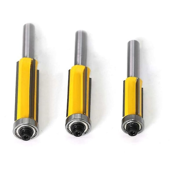 8mm Skaft Trefresebits med 4 Blader, 3-Dels Sett med Avrundingsfreser