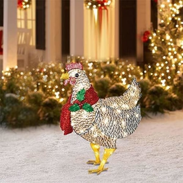 Light-Up kyckling med halsduk semesterdekoration, LED Christmas Out