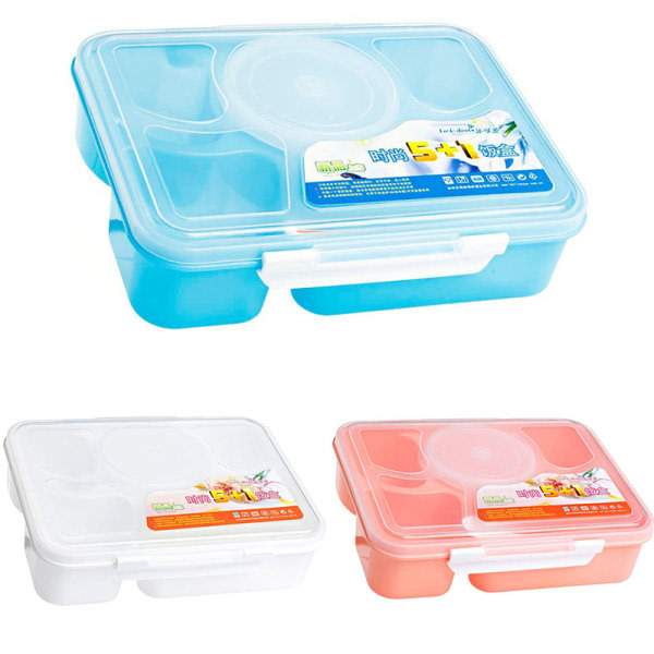 IC Ny mikrobølgeovn Bento Lunchbox + Ske Bestik Picknick Indhold Blå